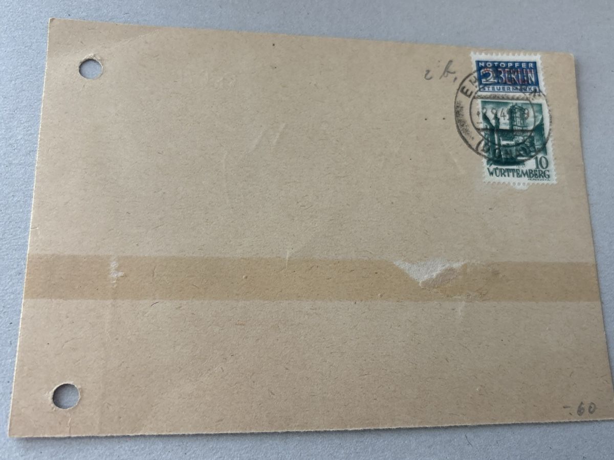 Tutti i francobolli: Brief mit Stempel Berlin Württemberg Notopfer 1949 – Usato da Zürich venduto da engebrunau