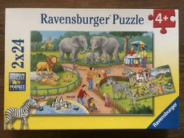 Ravensburger Puzzle 2x24 Teile Zoo guter Zustand & komplett