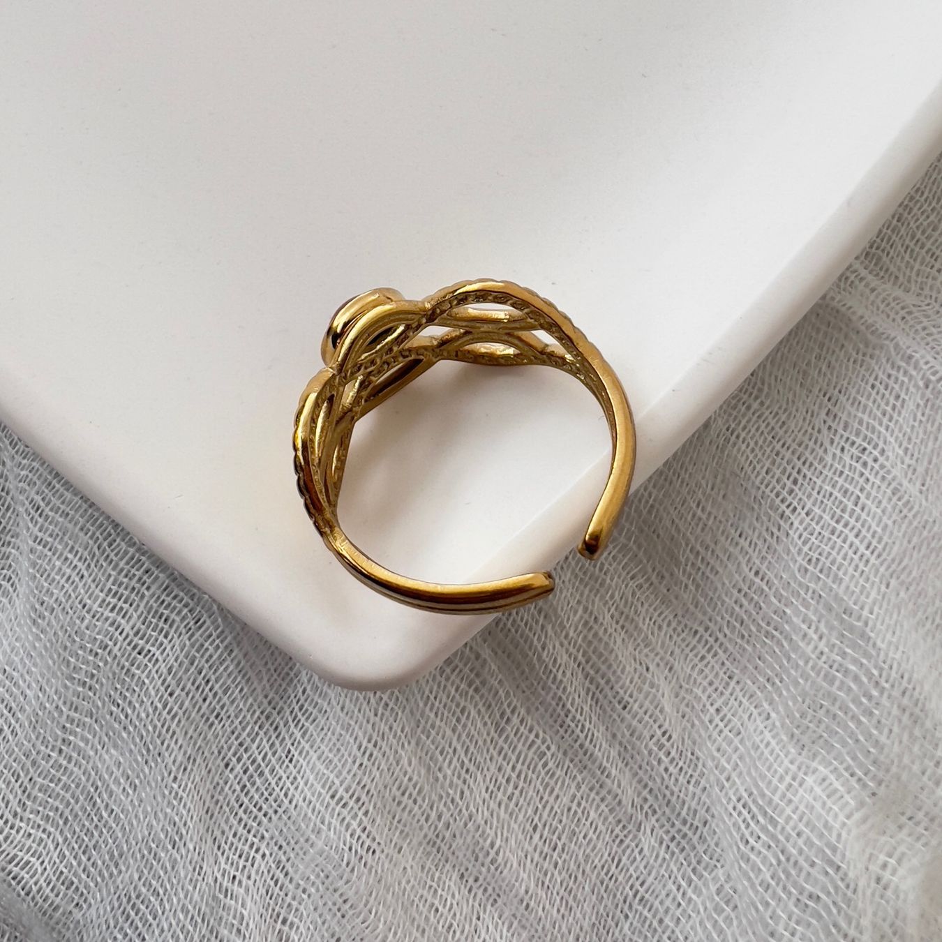 Anelli: Bague plaquée or avec cornaline – Nuovo (secondo la descrizione) da Pully venduto da sunaddict 2