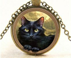 Halskette schwarze Katze