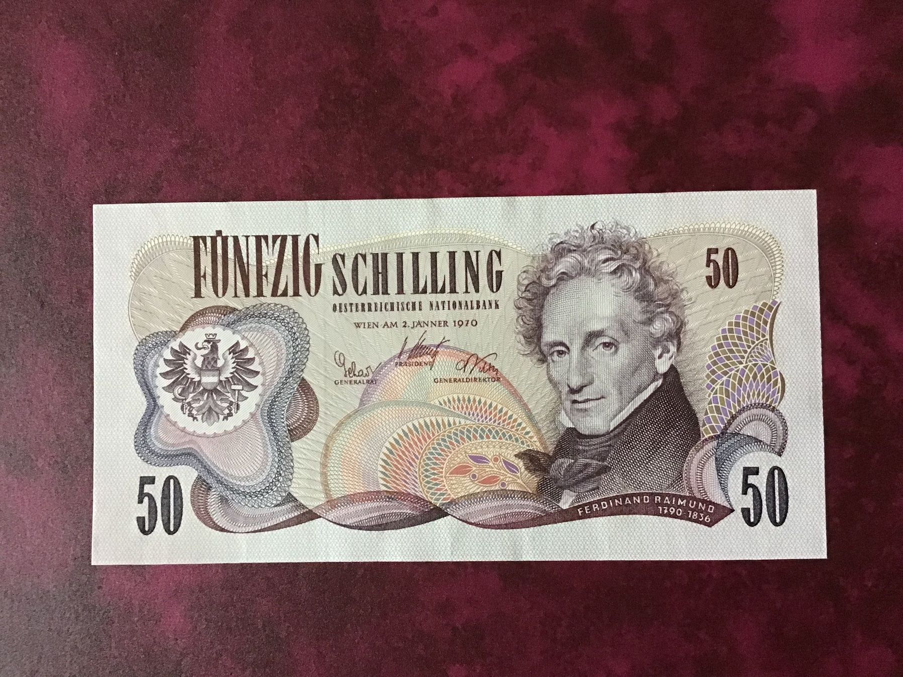 Banconote: Österreich Fünfzig Schilling, 1970 – Nuovo (secondo la descrizione) da Urtenen-Schönbühl venduto da absolut08
