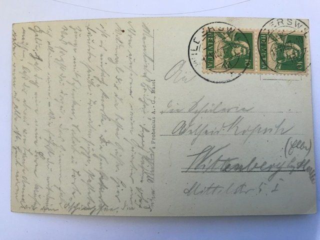 Ansichtskarten: Wilderswil, von 1927 – Gebraucht aus Niederscherli von Lucia16 1