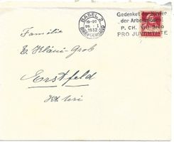 Brief mit Tellenmarke 20 Rp. 1932