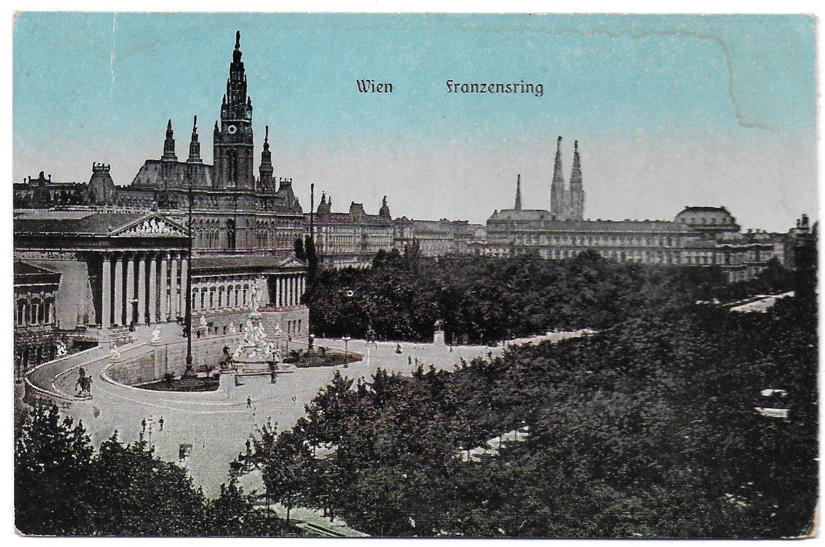 Cartoline postali: Franzensring  Wien – Usato da Kloten venduto da kanschweiz