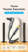 Premium Optisches Audiokabel 90° | Toslink S/PDIF | Glasf.