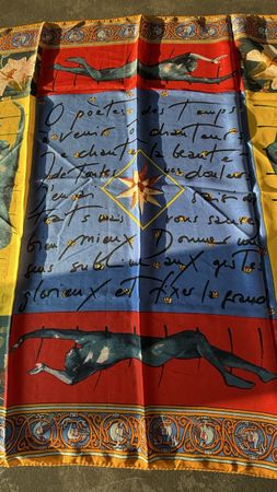Foulard en soie vintage, Motifs & Calligraphie - Chic!
