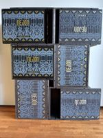Bundle 6 schwarze Holzweinkisten mit Schiebedeckel