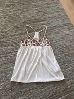 Sommertop/Spaghettitop, Gr. S, Weiss mit Stickerei