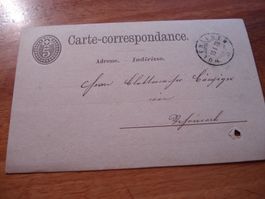 uralte Ganzsache 1878, o Wolfhalden - o Rheineck