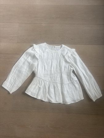 Zara Bluse weiss lange Arme Grösse 134 guter Zustand