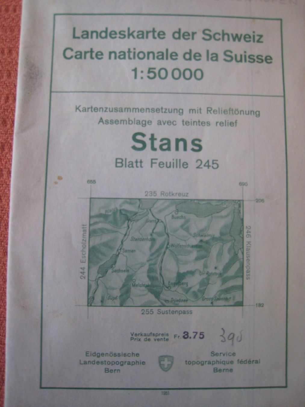Landkarten & Atlanten: Landeskarte der Schweiz Stans – Gebraucht aus Lohn-Ammannsegg von elch_55
