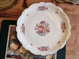 Rosenthal Pompadour Platte 33 cm Blumen Goldrand