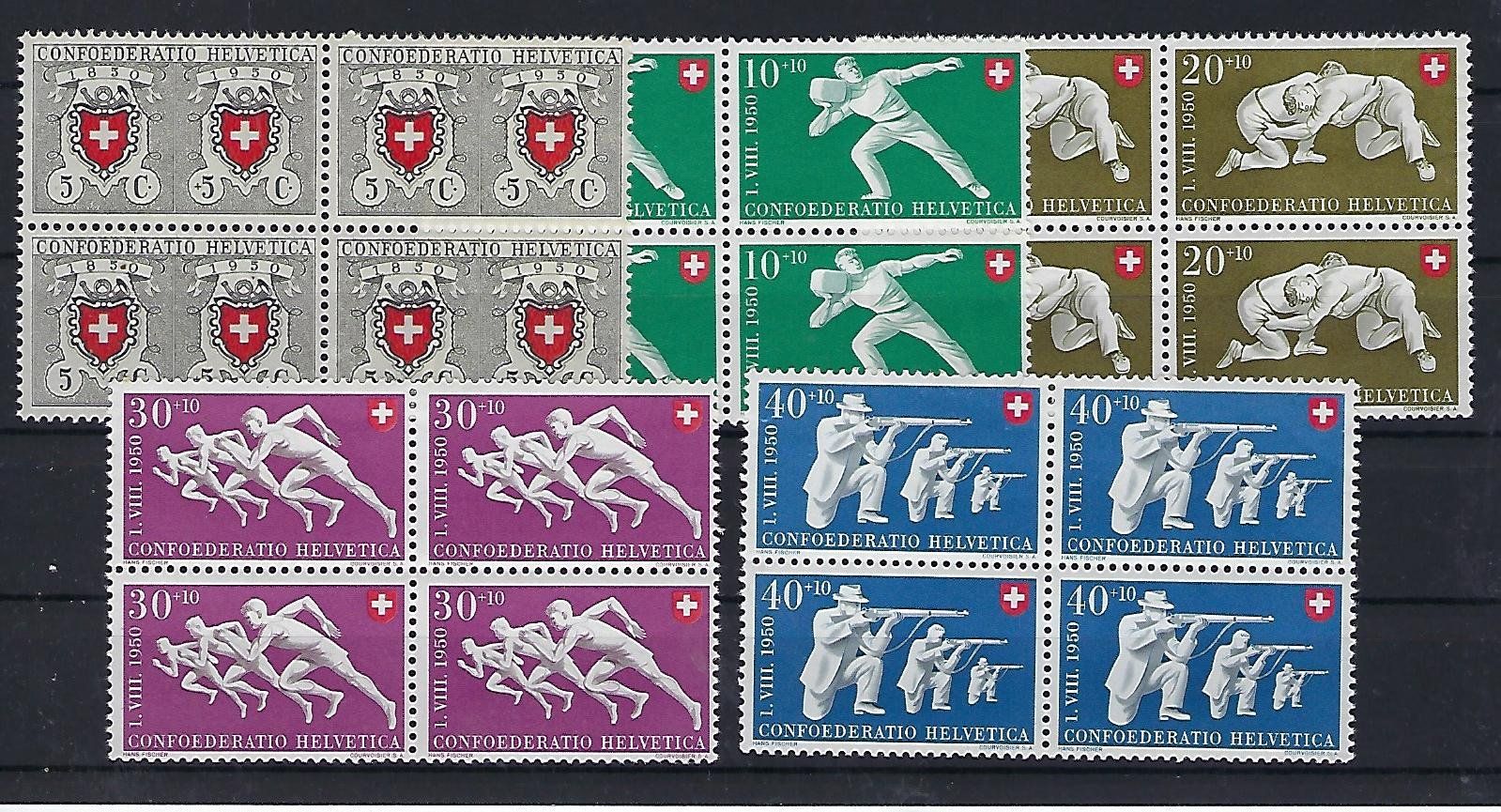 Tutti i francobolli: Pro Patria Viererblocks 1950 postfrisch   15675 – Usato da Lunden venduto da Animus999