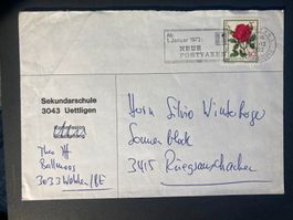 Schweiz 1972 Bedarfsbrief PJ 30 Rose Werbestempel neue Taxen