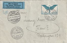 Flugpost Brief-Zürich-Wien-1929