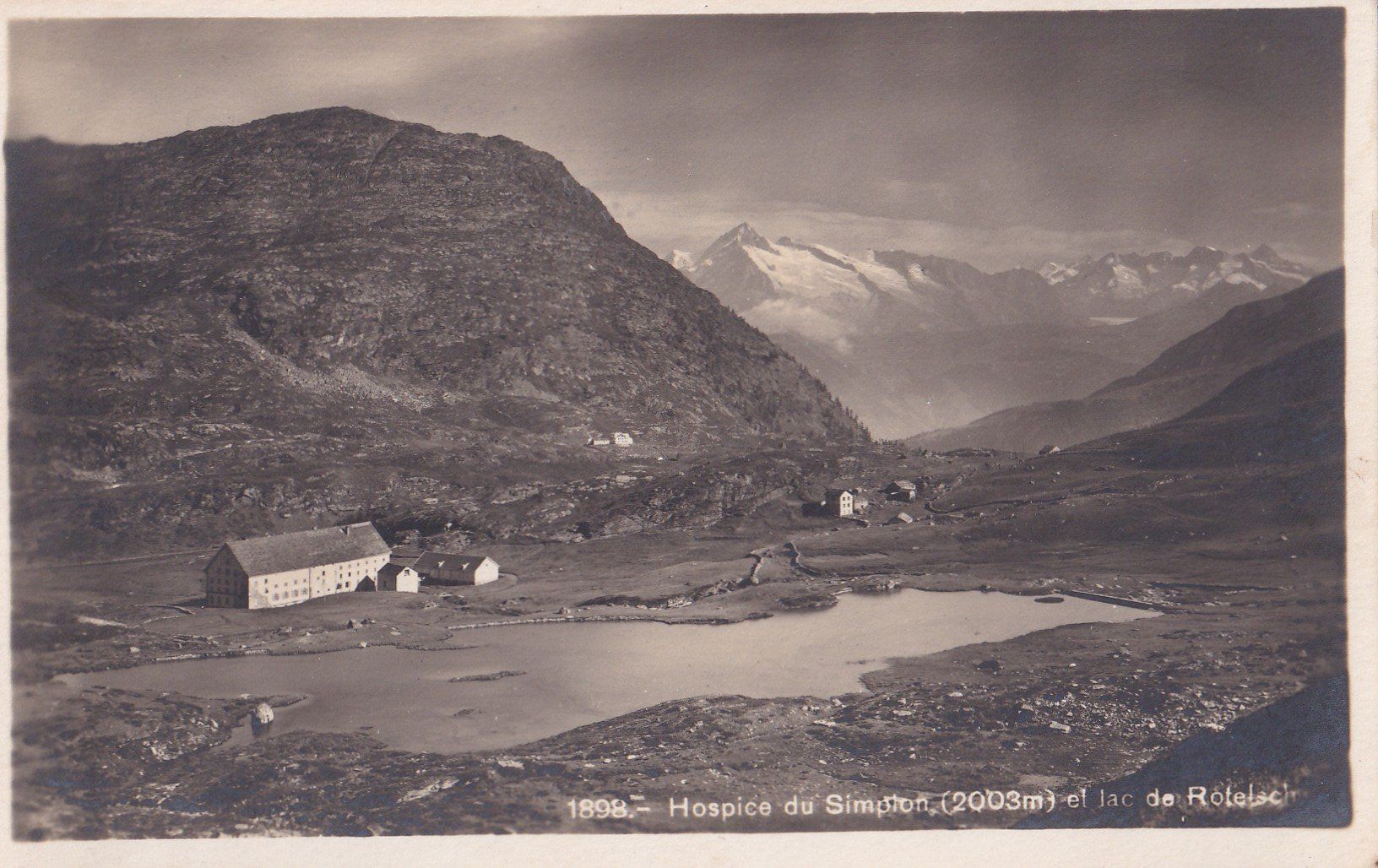 Cartoline postali: Hospice du Simplon et lac de Rotelsch Feldpoststempel – Usato da Olten venduto da clotaldi