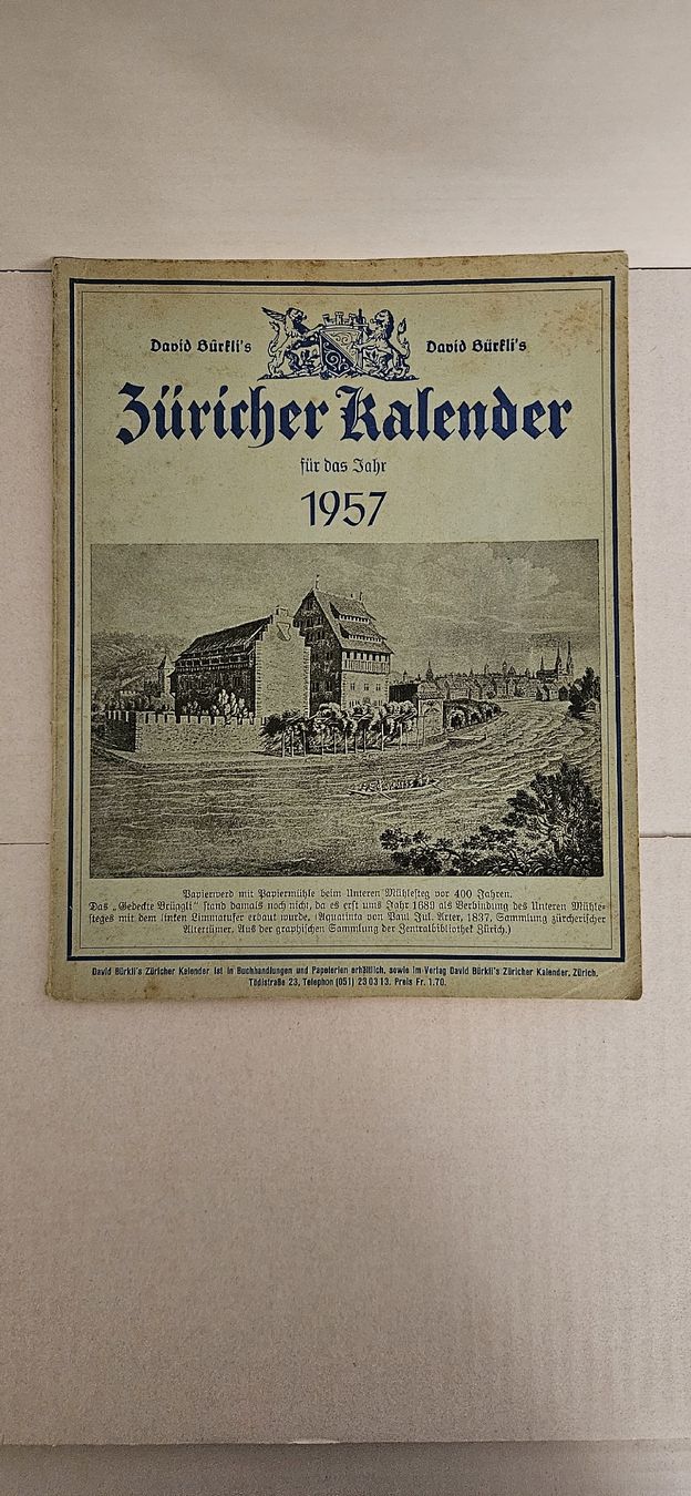 Calendari: Zürcher Kalender 1957 – Usato da Wangen SZ venduto da Auction-Sea