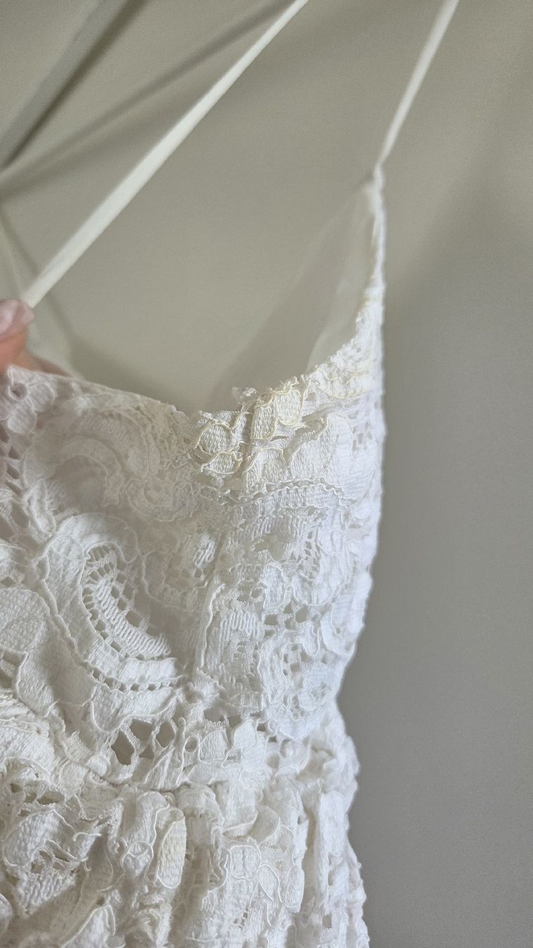 Mango Vestiti: Weisses Spitzenkleid Mango Gr. S  – Usato da Courgevaux venduto da mel_v6qd 3