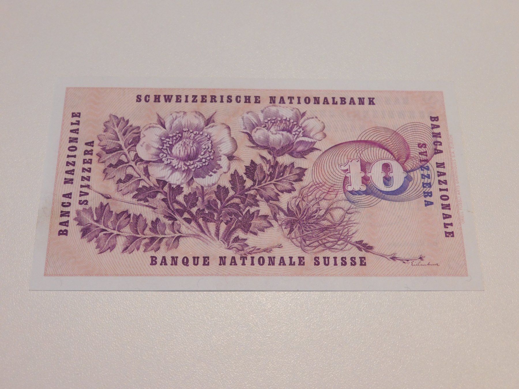 Banconote: 10 CHF Schweizer Banknote 5. Emission - 1973 - unzirkuliert – Nuovo (secondo la descrizione) da Solothurn venduto da Mi-cardo 3