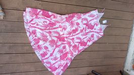 Longue Robe blanche motifs rose pink by H&M, taille M, NEUF