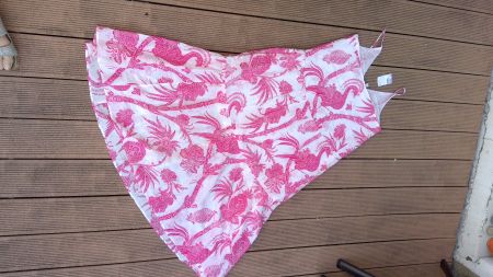 Longue Robe blanche motifs rose pink by H&M, taille M, NEUF