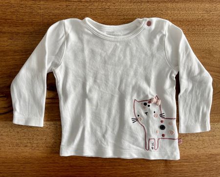 STACCATO neuwertig Langarmshirt Katze Gr. 68 Bio Baumwolle