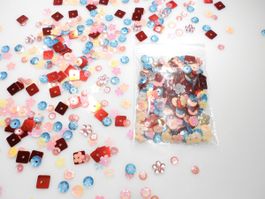 Pailletten Mix, Grössen: 5 mm - 7 mm, 6 - 8 gr. Paket.