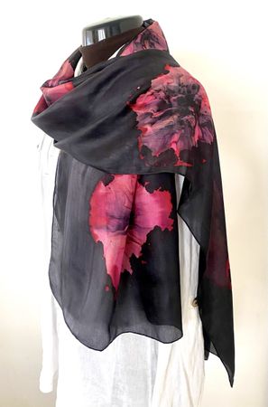 Edler Seidenschal Handgemalt Unikat 45x176cm