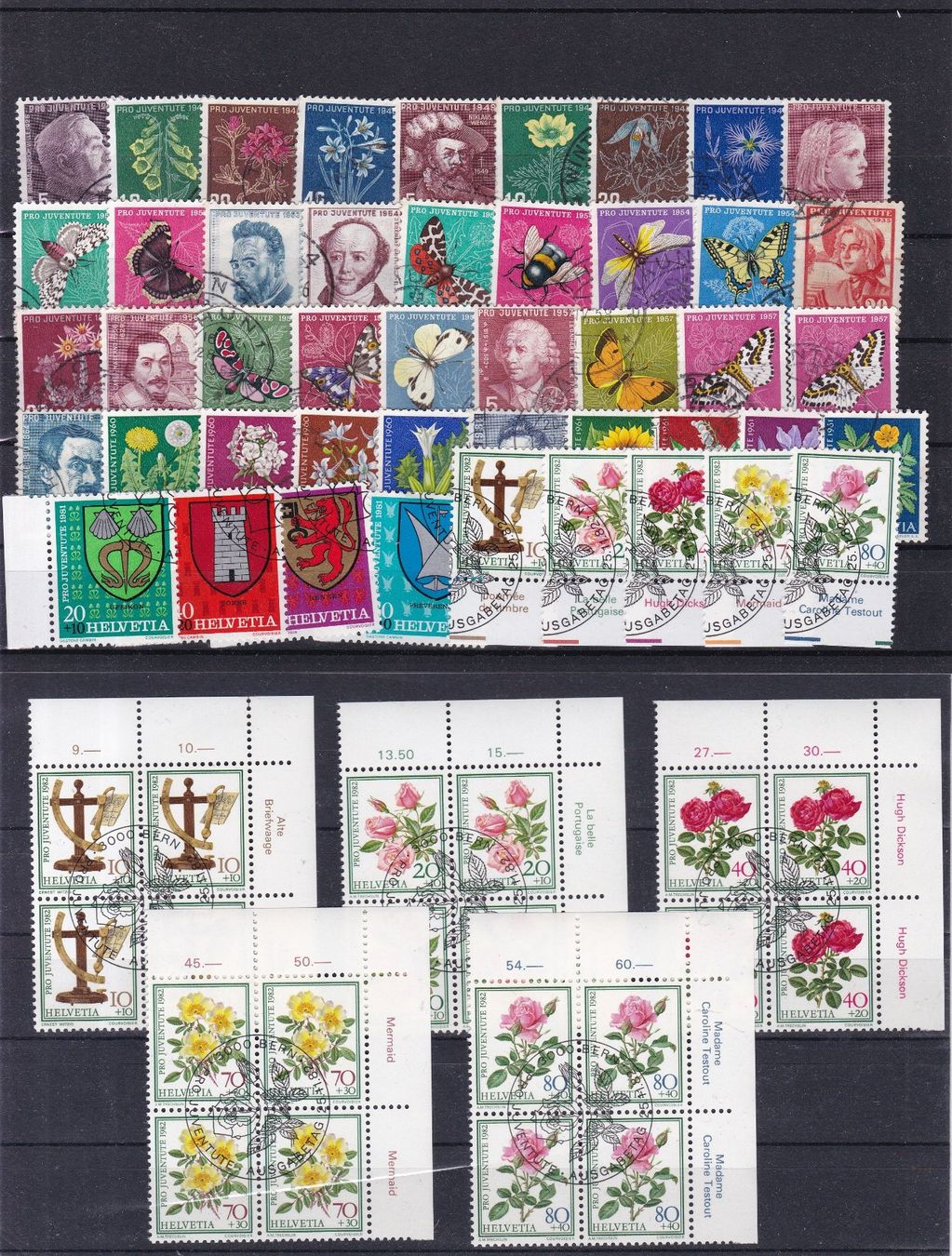 Tutti i francobolli: CH Briefmarken-Steckkarten, bunt gemischt – Usato da Münchwilen AG venduto da Nesar 3