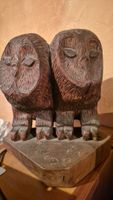 Hibou en bois sculpté, artisanat Suisse