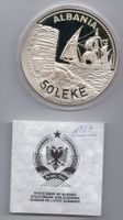 (2241) Albanien, 50 Leke, 1987, pp, in Etui + Zert 5 Unzen