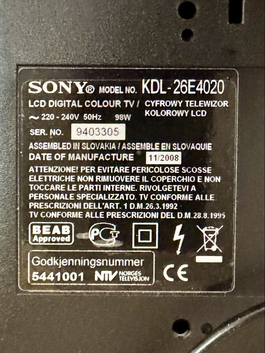 Sony Televisori: Sony Bravia TV KDL-26E4020 – Usato da Aarau venduto da sirathan 3