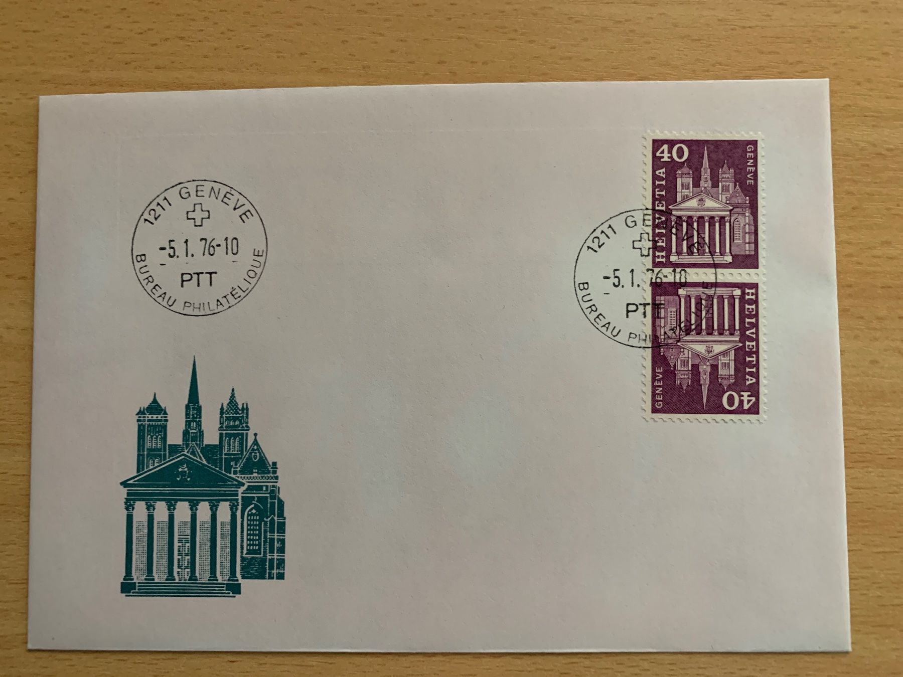 Tutti i francobolli: PTT Ersttagsbrief Genf St. Pierre 5.1.1976 – Usato da Ibach venduto da lisch3
