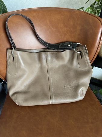 Sac à main en cuir femme beige