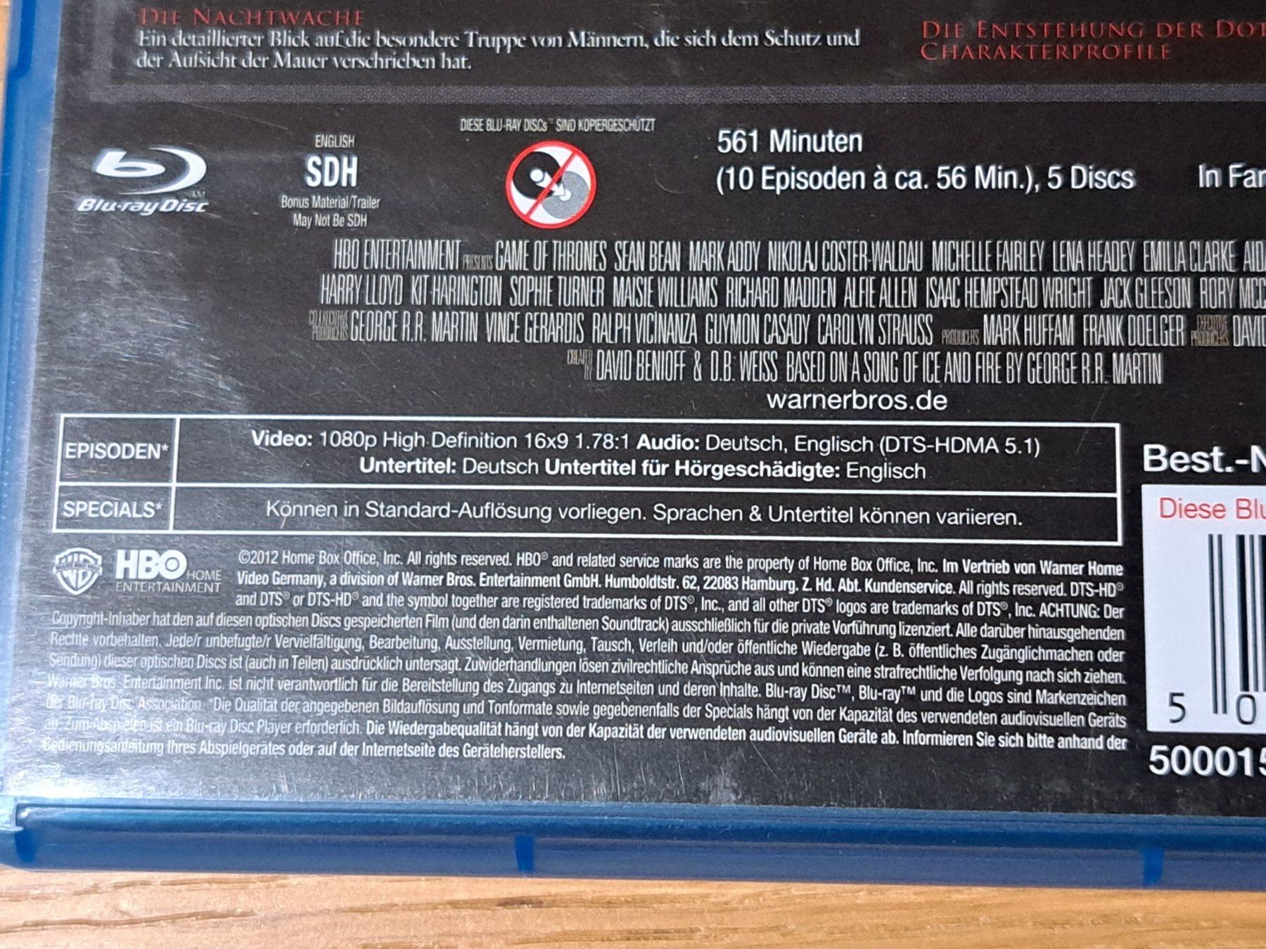 Alle DVDs: Blu-ray Game of Thrones 1, Boxset  mit 5 Discs – Gebraucht aus Unterseen von Kanica 3