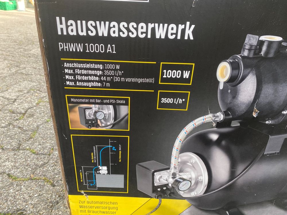 PARKSIDE Hauswasserwerk PHWW 1000 A1, 1000W l/h, 1.- auf Kaufen 3500 | ab Ricardo