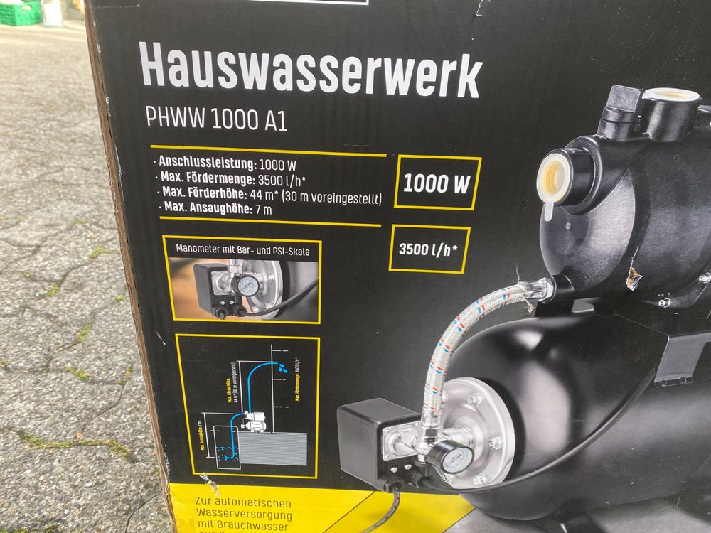 PARKSIDE Hauswasserwerk PHWW 1000 A1, 3500 l/h, 1000W ab 1.- (Neu und ...