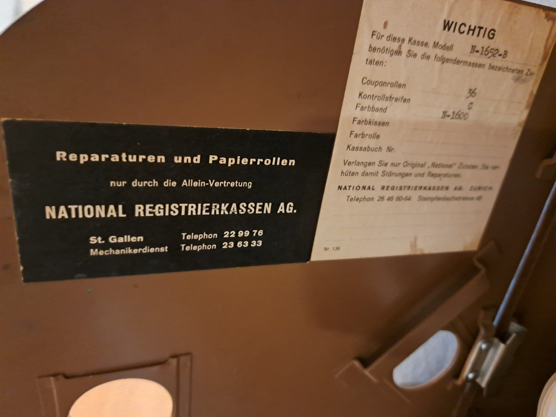National Abrechnungssysteme: nostalgische Kasse National – Gebraucht aus Schwarzenbach SG von  8