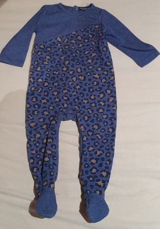Baby Schlafanzug, Grösse 9-12 Monate, Blau Leopard!