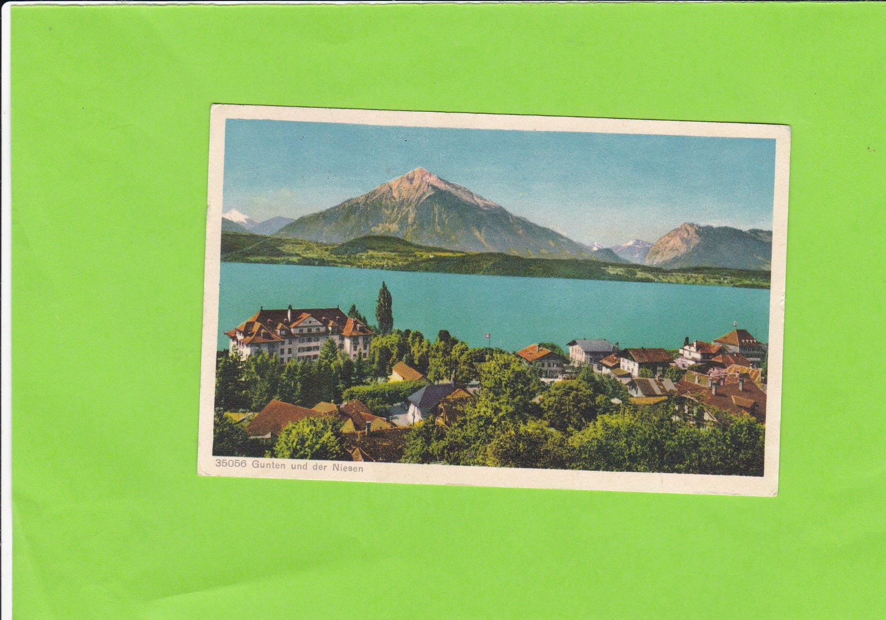 Cartoline postali: Gunten und der Niesen – Usato da St. Peterzell venduto da neckertal