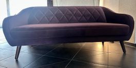 Vintage Sofa aus Samtstoff, Purpur