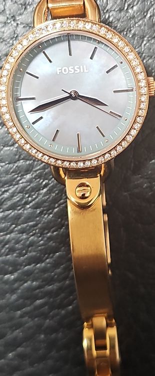 Fossil Armbanduhr Damenuhr Gold Mit Strass Elegante Damenuhr
