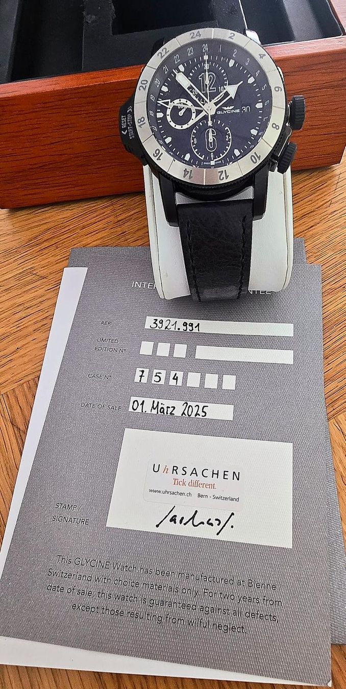 Glycine Orologi: NEU GLYCINE AUTOMATIC CHRONOGRAPH FULL SET GARANTIE – Nuovo e nell'imballaggio originale da Neftenbach venduto da Taschen-Uhren 3