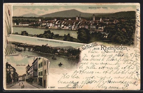 Ansichtskarten: Litho Rheinfelden, Marktgasse, Totalansi – Gebraucht aus Berlin von bartko-reher