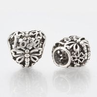 Metall Grosslochperle Herz mit Liebe
