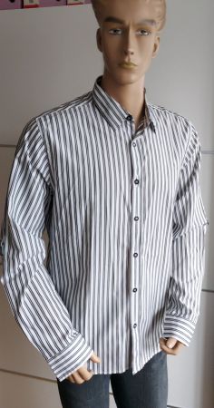 Neues Herren Hemd Aemkei Gr. XL gestreift schwarz/weiss