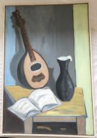 Willy Bänninger - Öl auf Leinwand - "Mandoline und Buch"