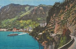 Brunnen SZ Schiff Hotels Axenstrasse Urmiberg ca. 1920