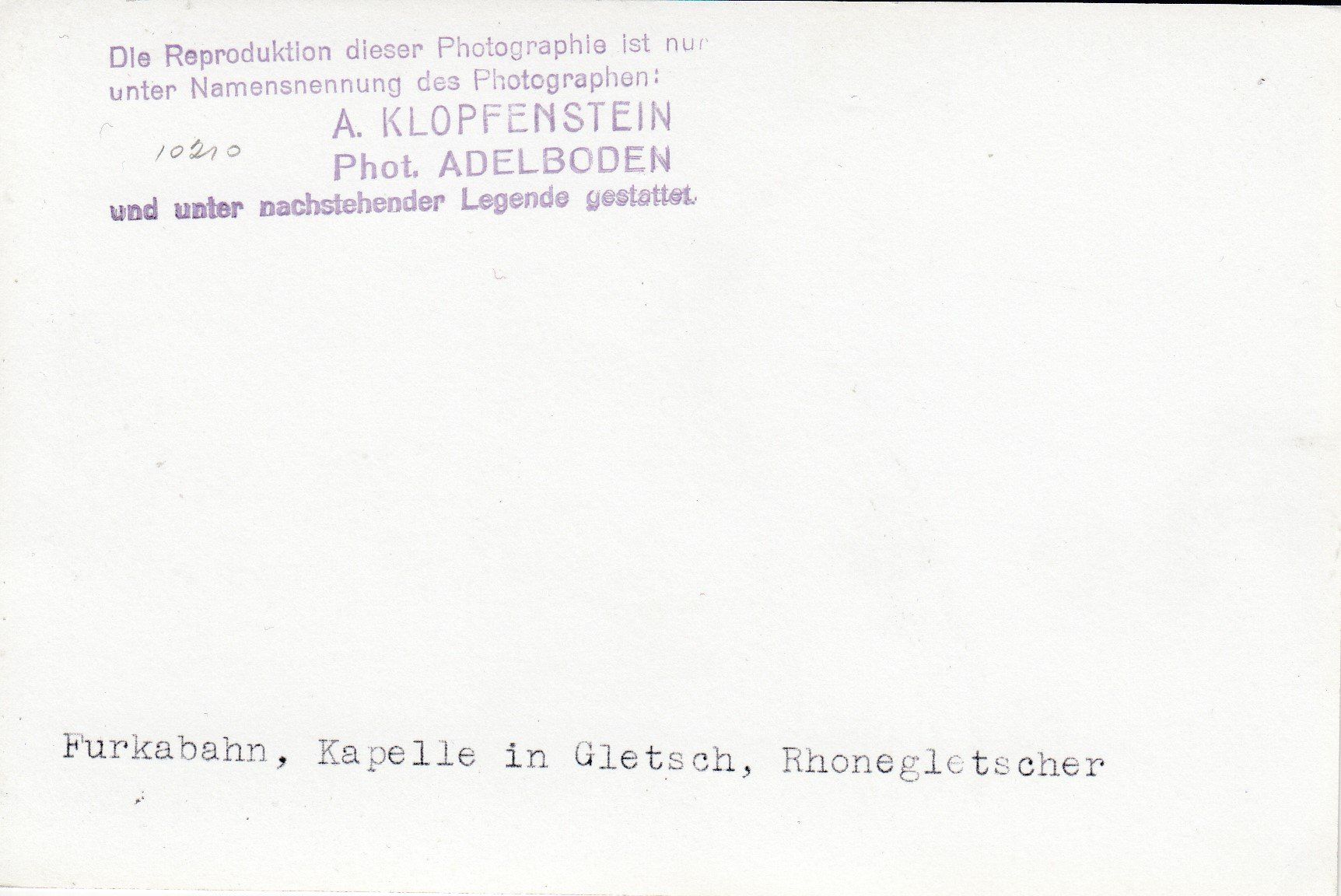 Cartoline postali: Gletsch  VS  -   Kapelle mit Rhonegletscher – Usato da Brig venduto da Valcards54 1