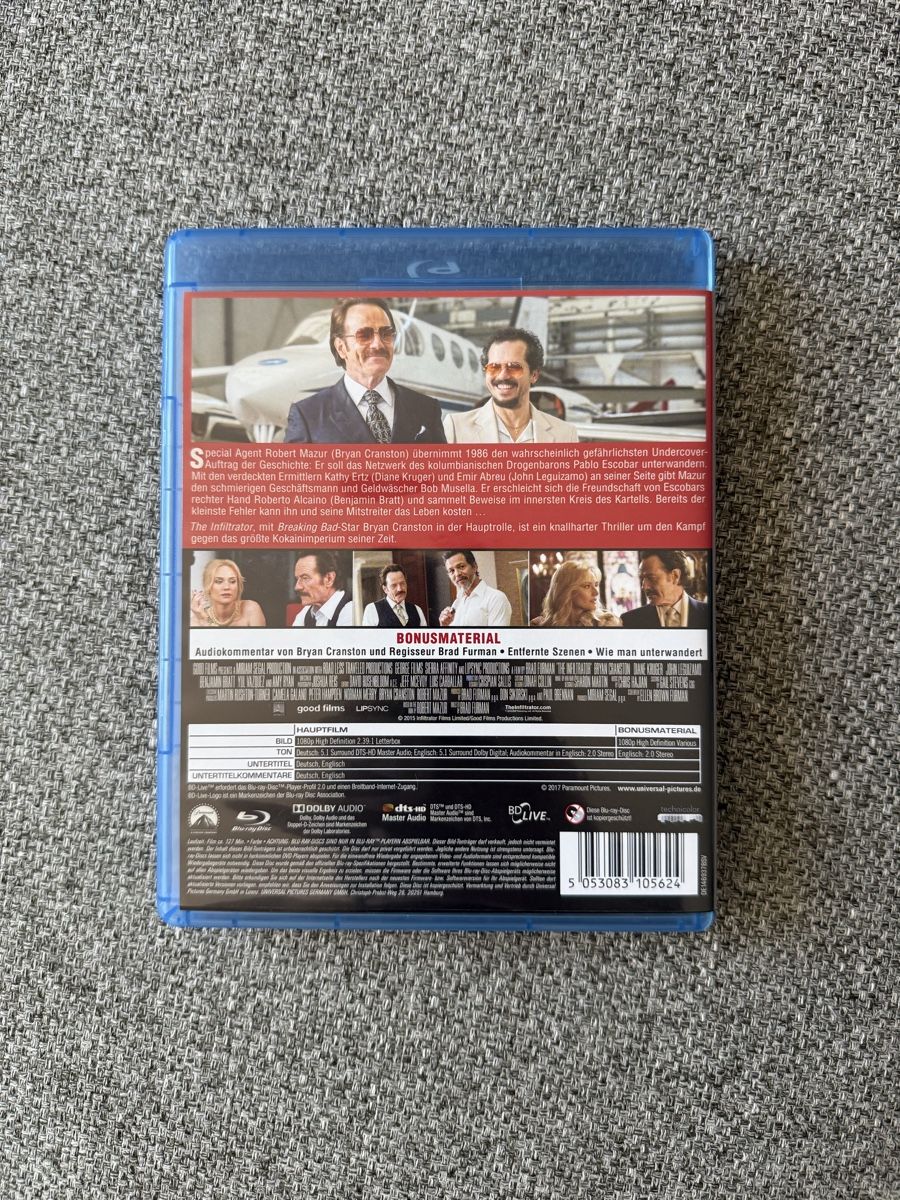 Tutti i DVDs: The Infiltrator Blu-ray – Usato da Uster venduto da AlabasterOne 1